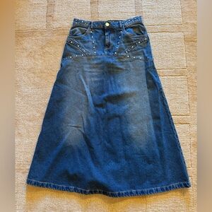 Gimaguas Blue Denim Skirt with Stud detail